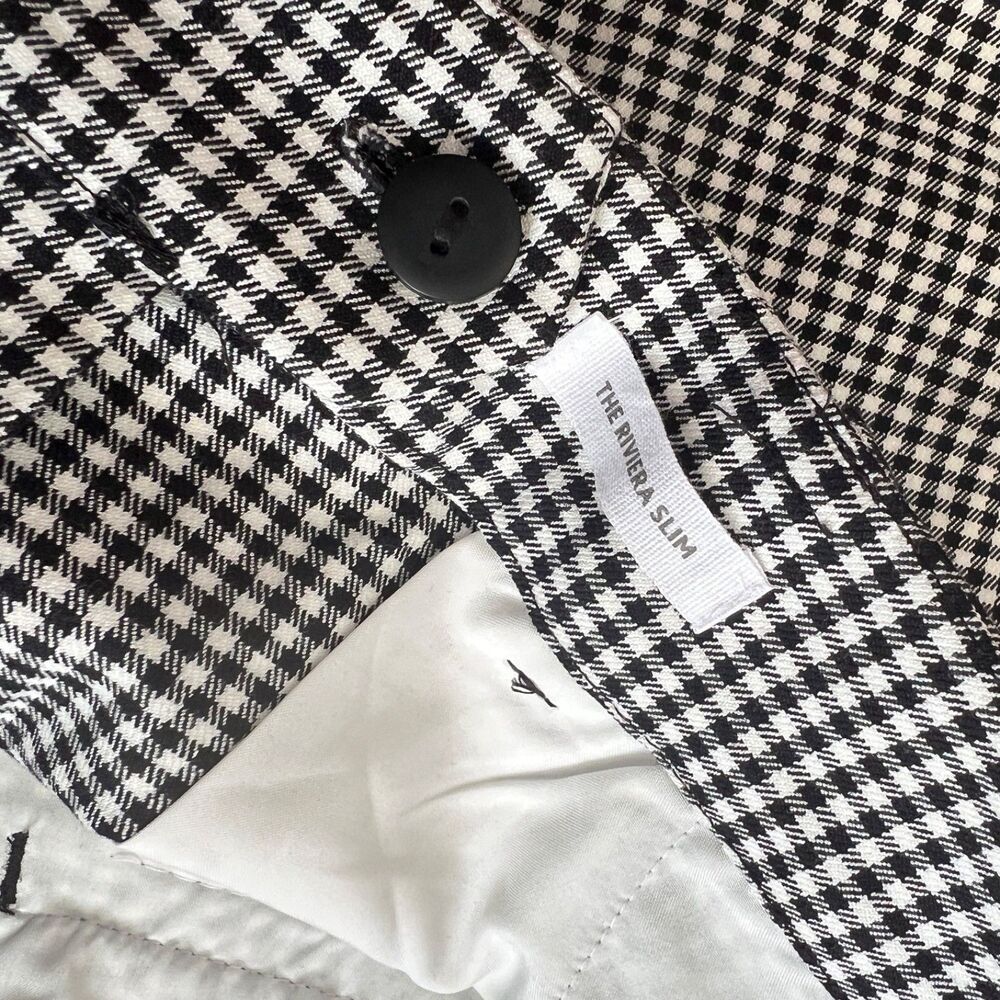 NWT Loft The Riviera Slim Pants Size 12 Curvy Black/White Houndstooth - Picture 6 of 12